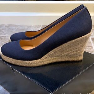 J Crew factory espadrilles Navy Wedge size 8 new
